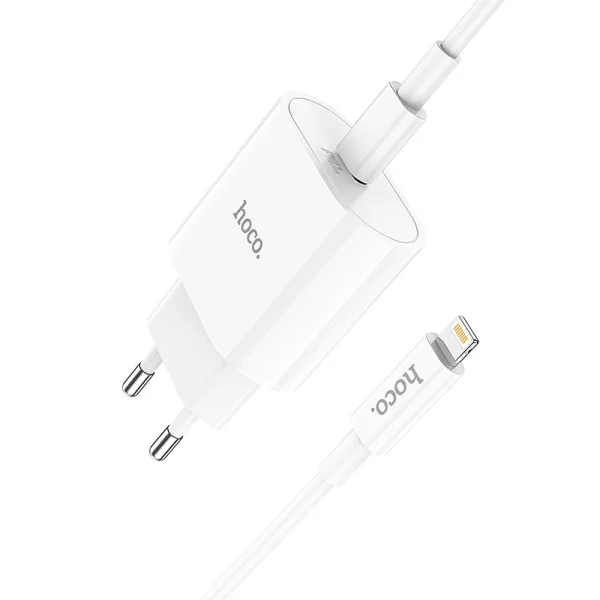 Incarcator de retea Hoco C94A Metro (PD20W) + Cablu Type-C to Lightning  [White]